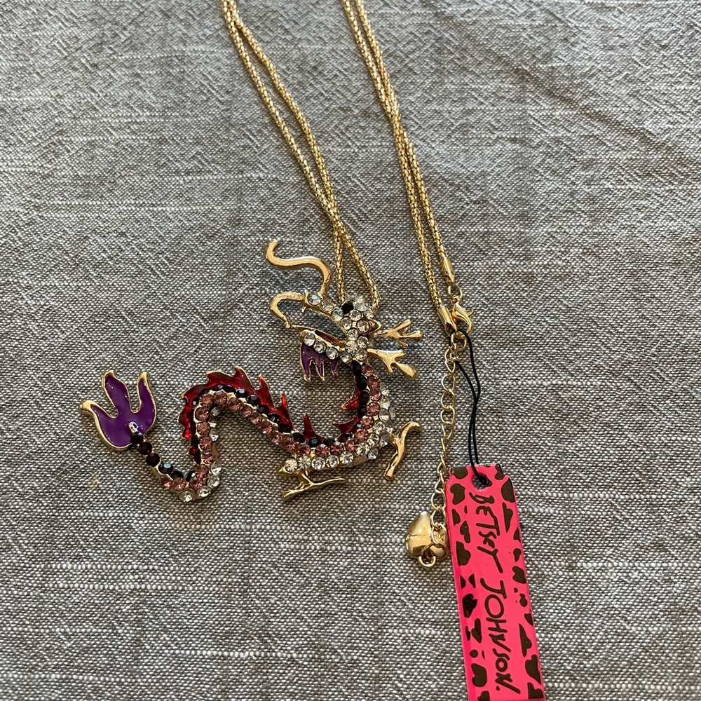 Gold and Red Dragon Pendant Necklace , perfect for Chinese New Years